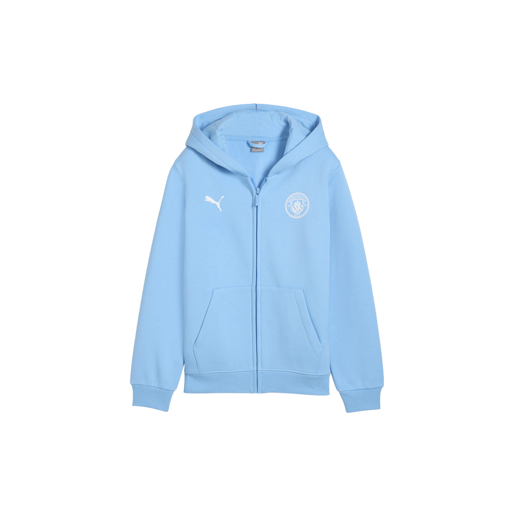 PUMA Manchester City F.C. Ftbl Essentials Full Zip Hooded Jacket (Youth)