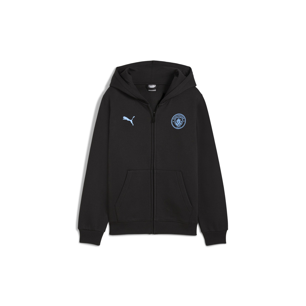 PUMA Manchester City F.C. Ftbl Essentials Full Zip Hooded Jacket (Youth)