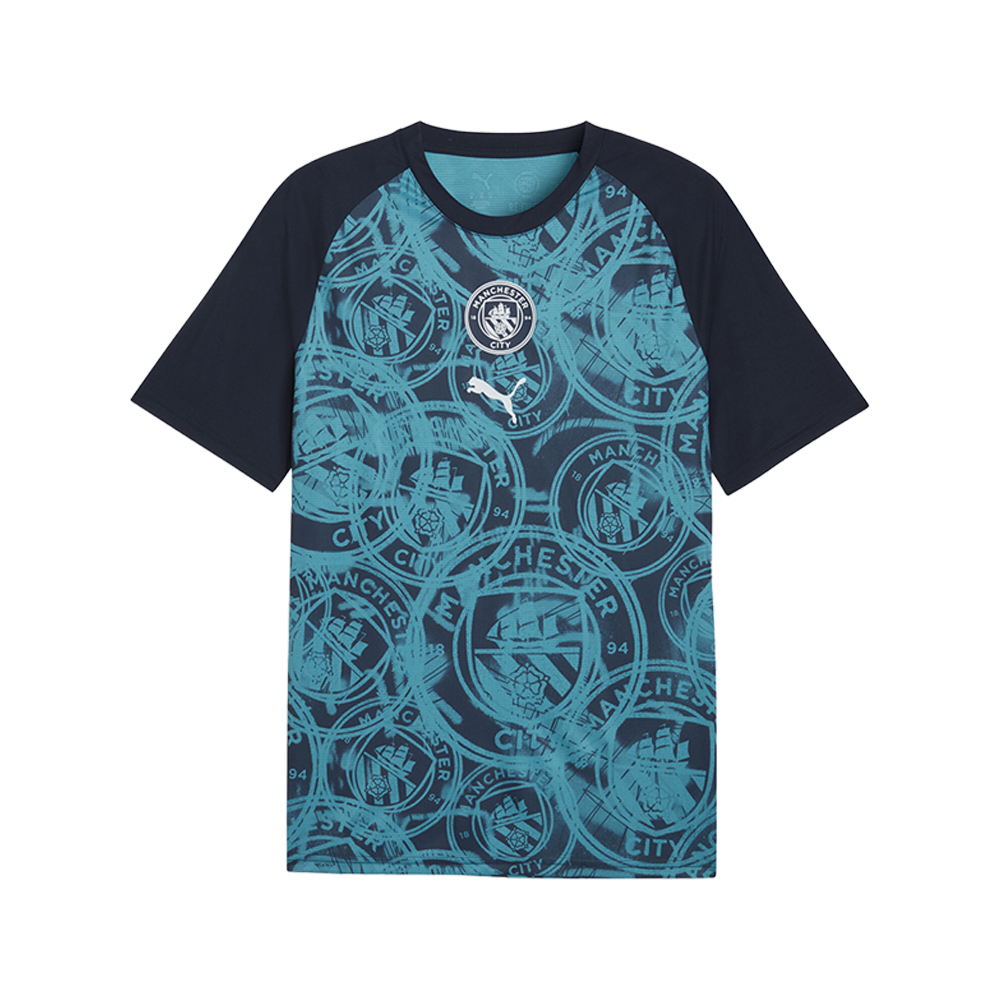PUMA Manchester City Warm Up Crew Neck Short Sleeve Soccer Jersey