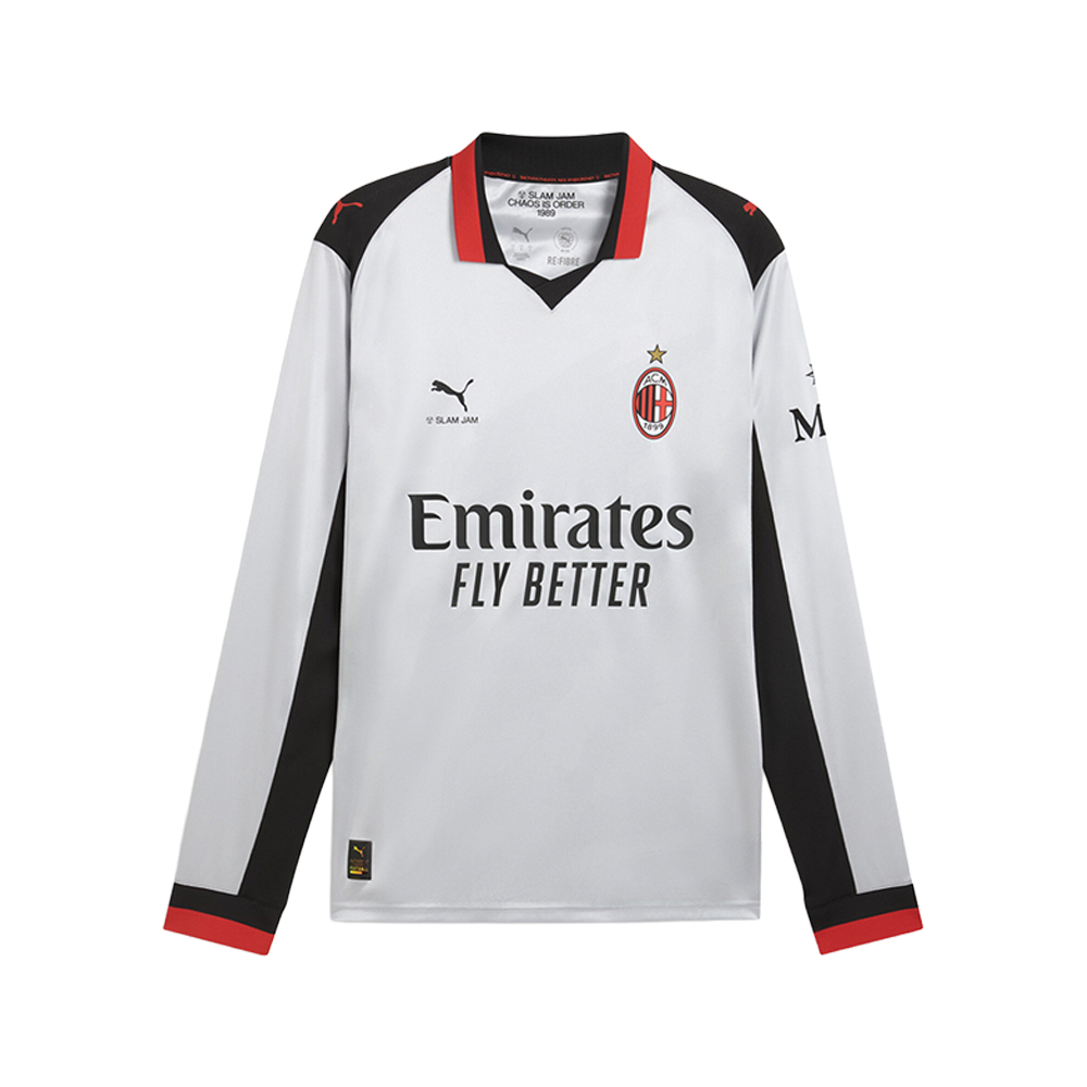 PUMA AC Milan x Slam Jam Men's Long Sleeve Soccer Jersey in Grey, Size 3XL