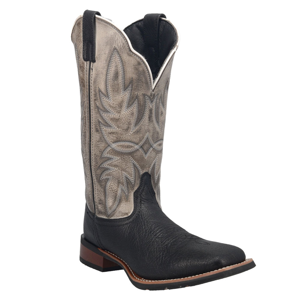 Laredo Isaac Square Toe Cowboy Herren Schwarz, Grau Freizeit Stiefel 7910 - Bild 2 von 7