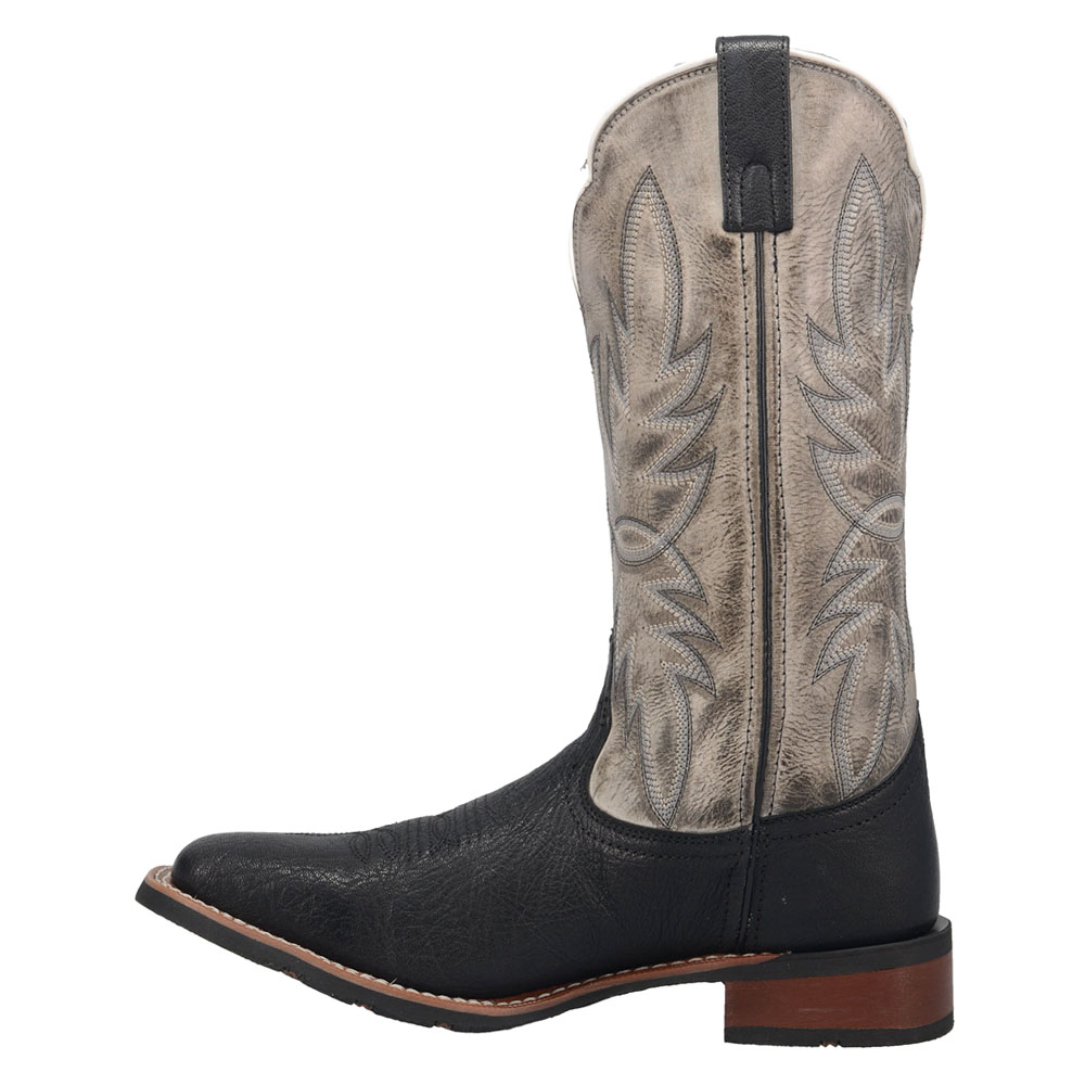 Laredo Isaac Square Toe Cowboy Herren Schwarz, Grau Freizeit Stiefel 7910 - Bild 3 von 7
