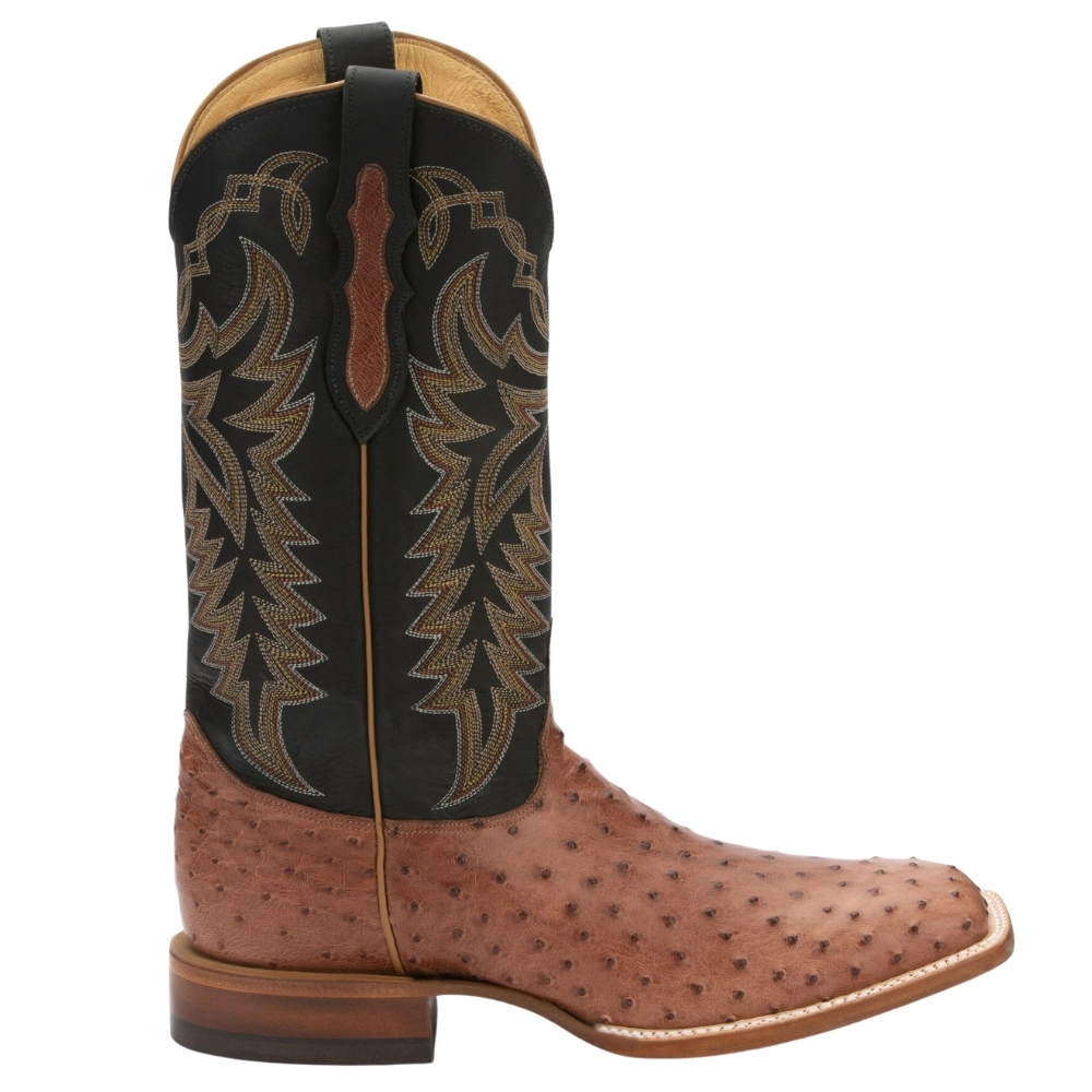 justin black ostrich boots