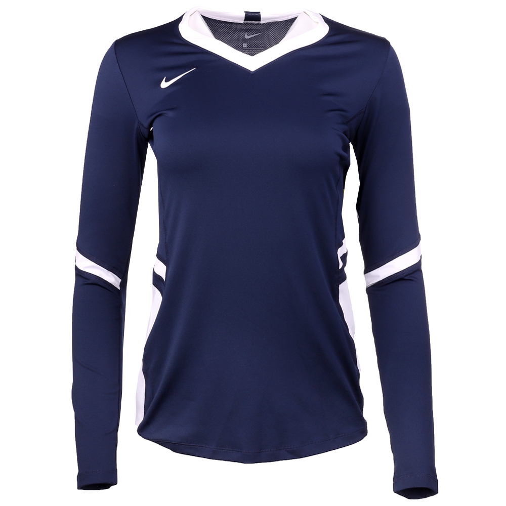 Posible Centro de niños tapa Shop Blue Womens Nike Volleyball V Neck Long Sleeve Game Jersey