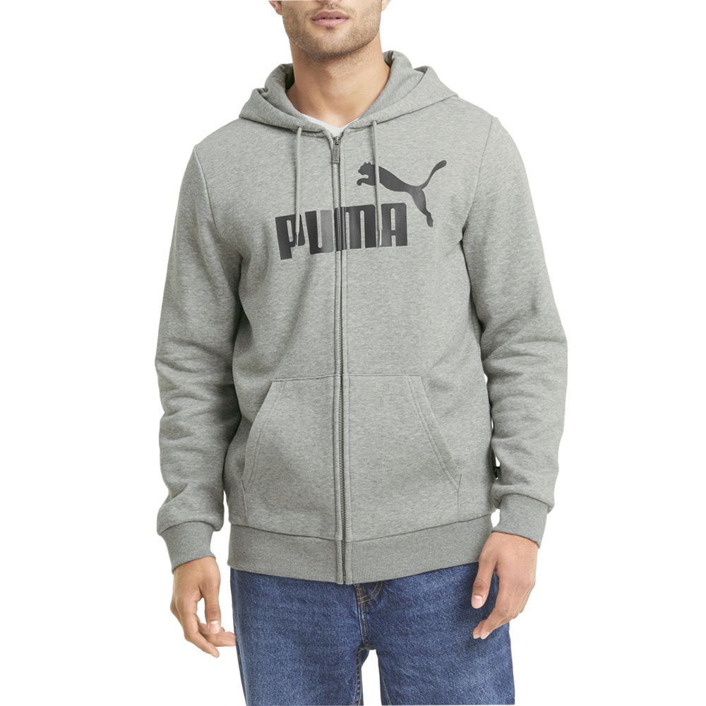 Puma Outerwear Casual Grey 84681603 Essentials Mens | Full Hoodie Zip eBay