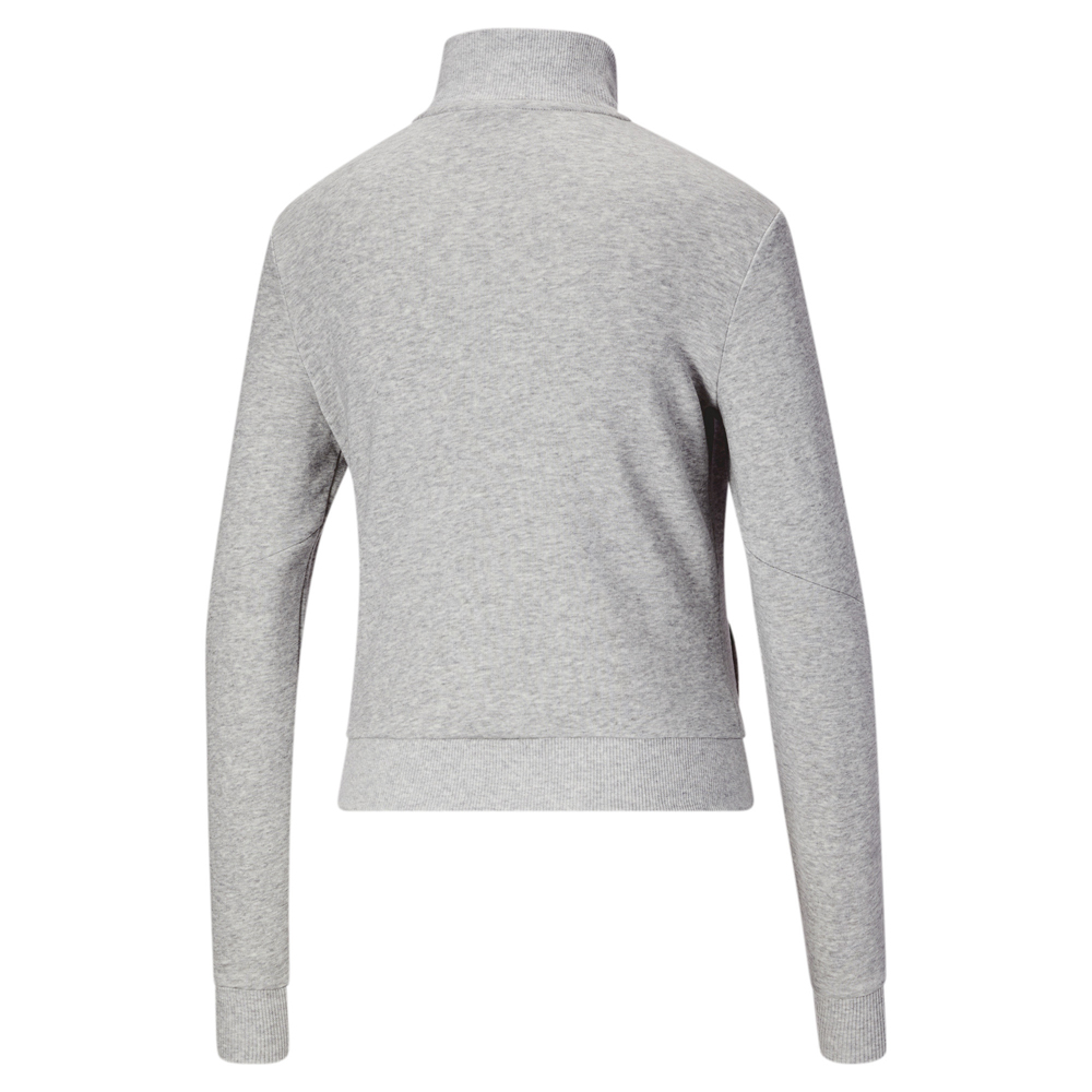 Puma Power Logo Full Zip Track Jacket Womens Grey Casual Athletic Outerwear 8468