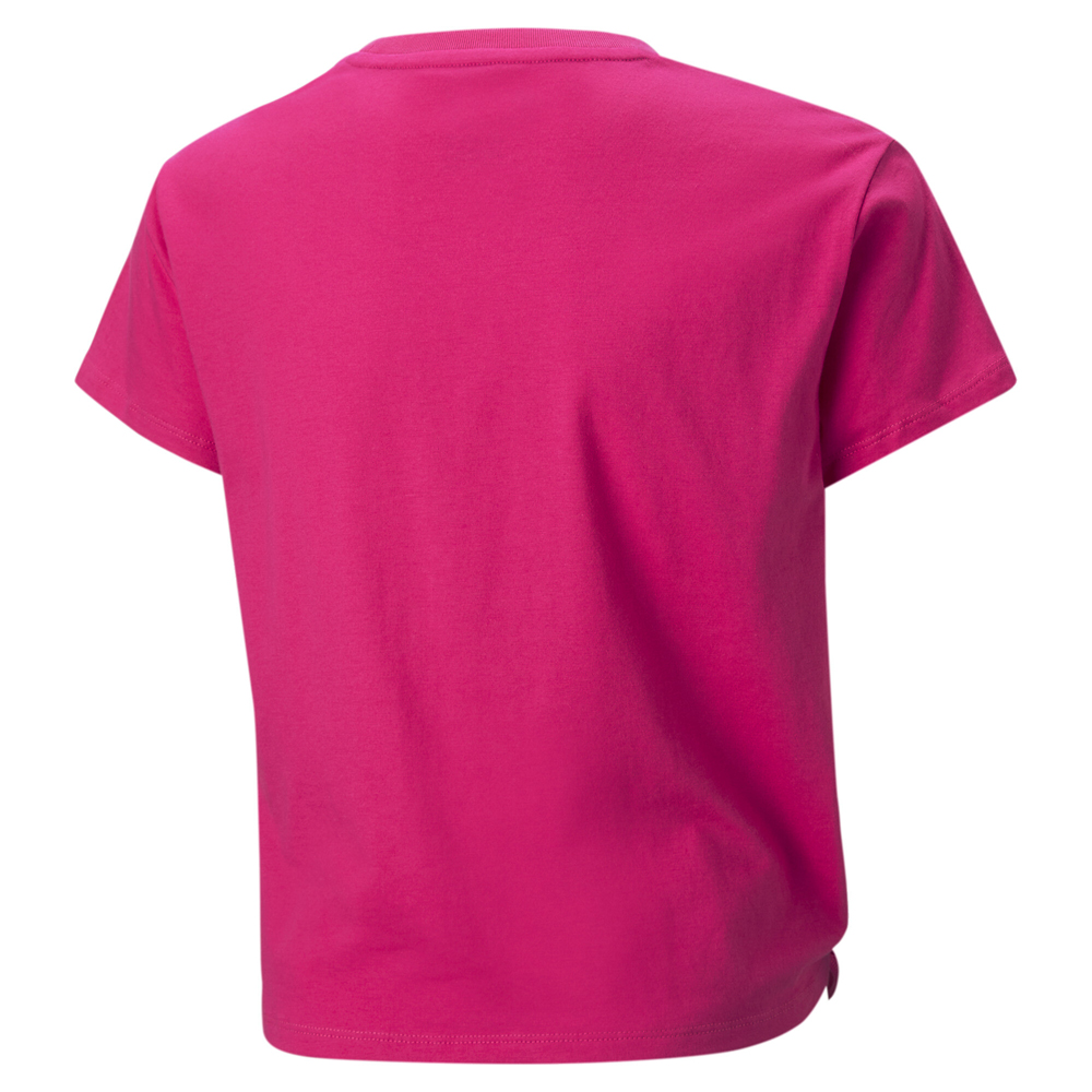 Short Sleeve Essentials Cas Logo | Girls Puma Knotted eBay Youth Neck Crew T-Shirt Pink