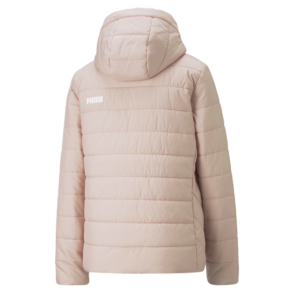 Puma Essentials Padded Full Zip Jacket Womens Pink Casual Athletic Outerwear 848