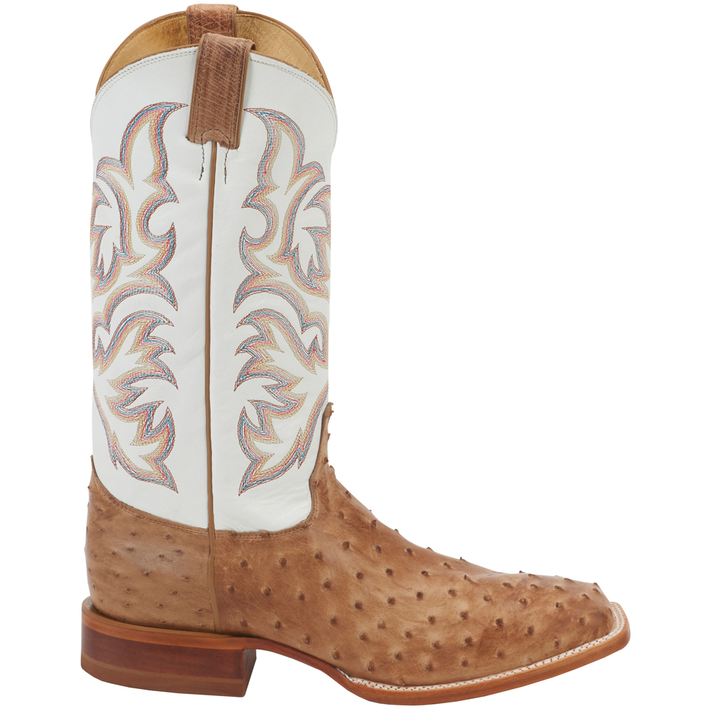 Justin Boots Antique Tan Vintage Full Quill Ostrich