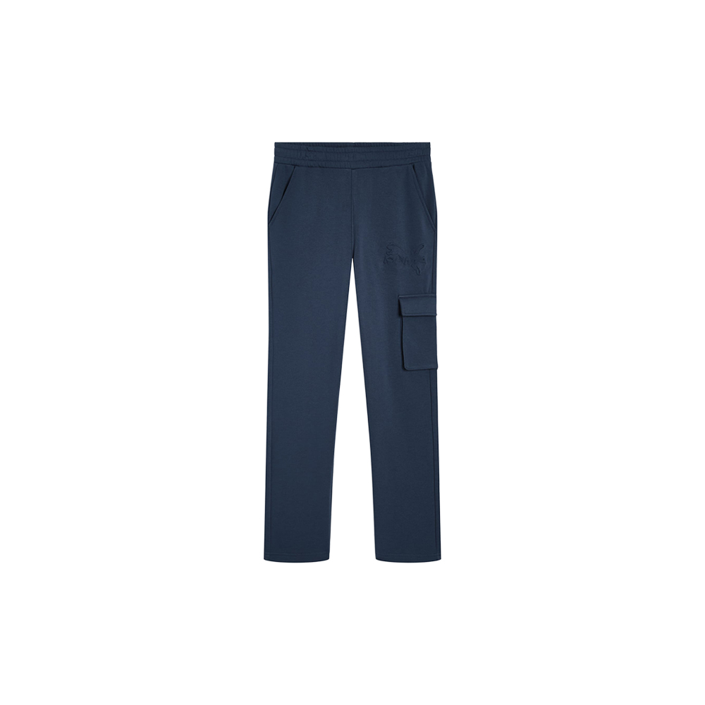 PUMA Essentials Embossed Big Kids' Fleece Cargo Joggers in Blue, Size S