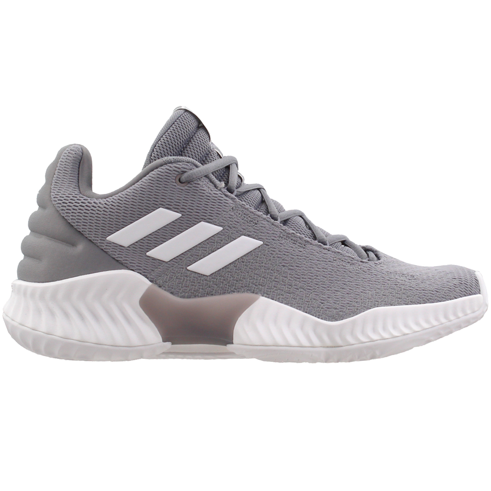 adidas Pro Bounce 2018 Low Basketball Shoes Grey Mens Lace Up Athletic