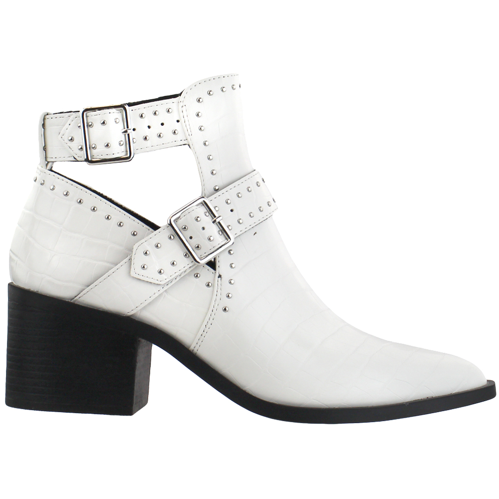 steve madden white buckle boots