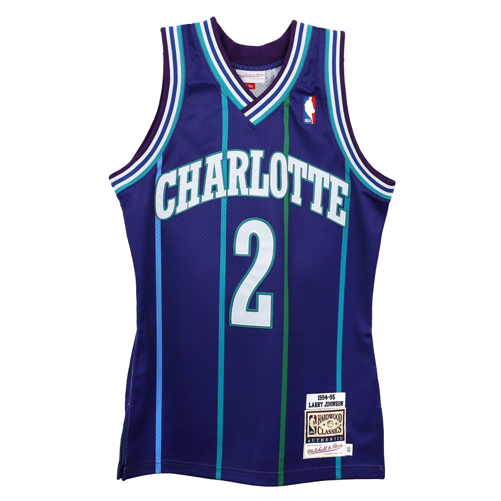 Shop Blue Mens Mitchell & Ness NBA Authentic Jersey Hornets Larry