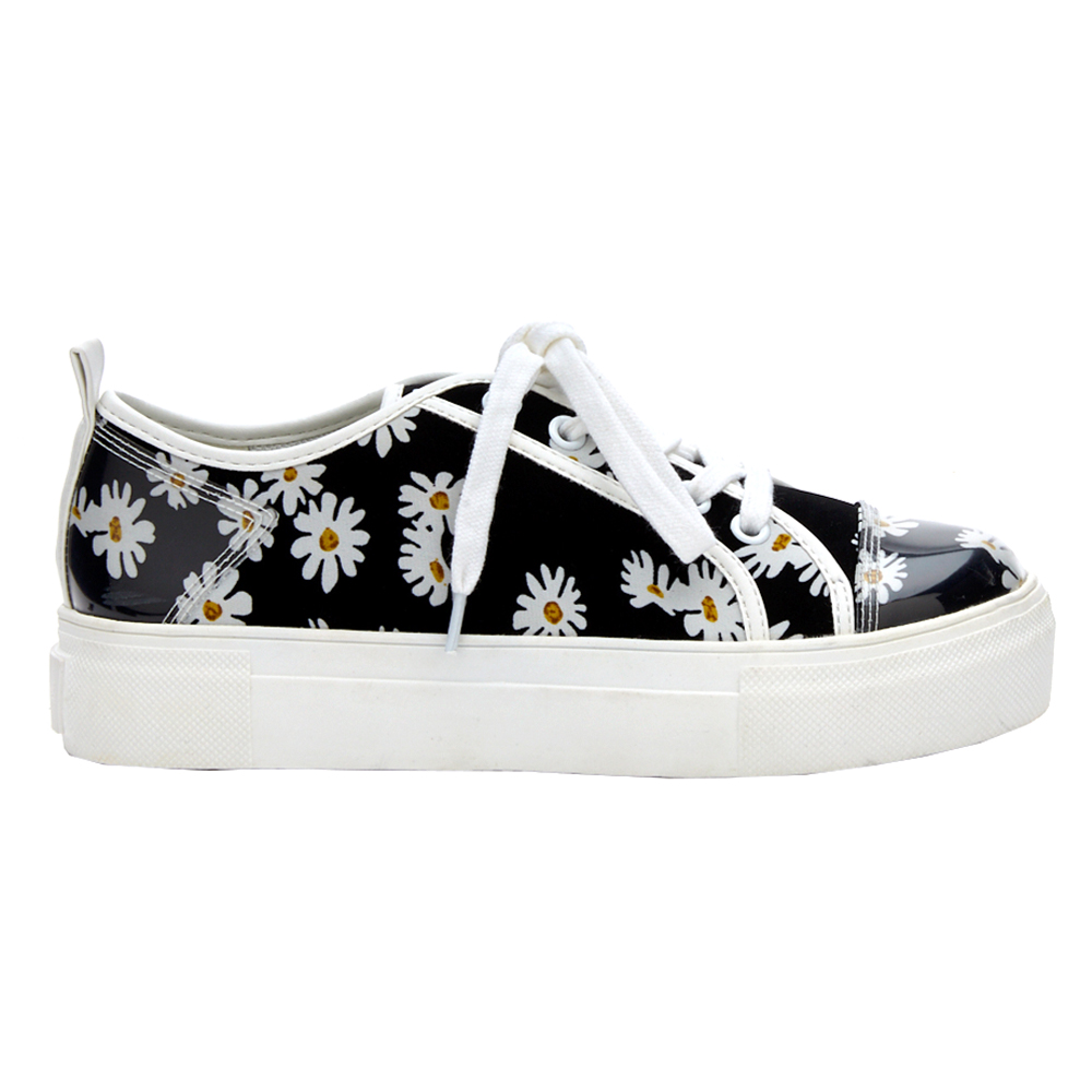 floral platform sneakers