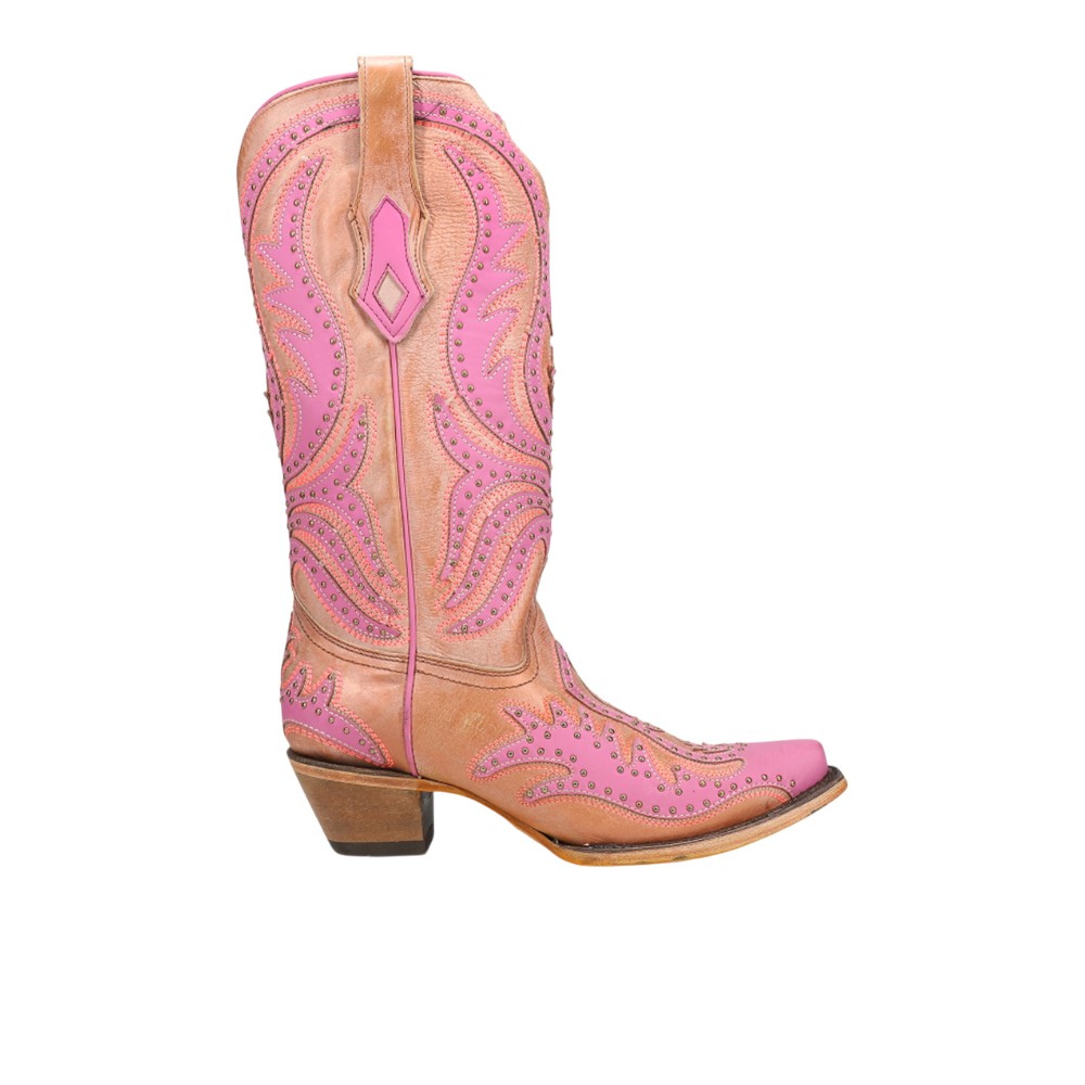 Corral Boots Glow In The Dark Embroidered Snip Toe Pull On Cowboy Boots