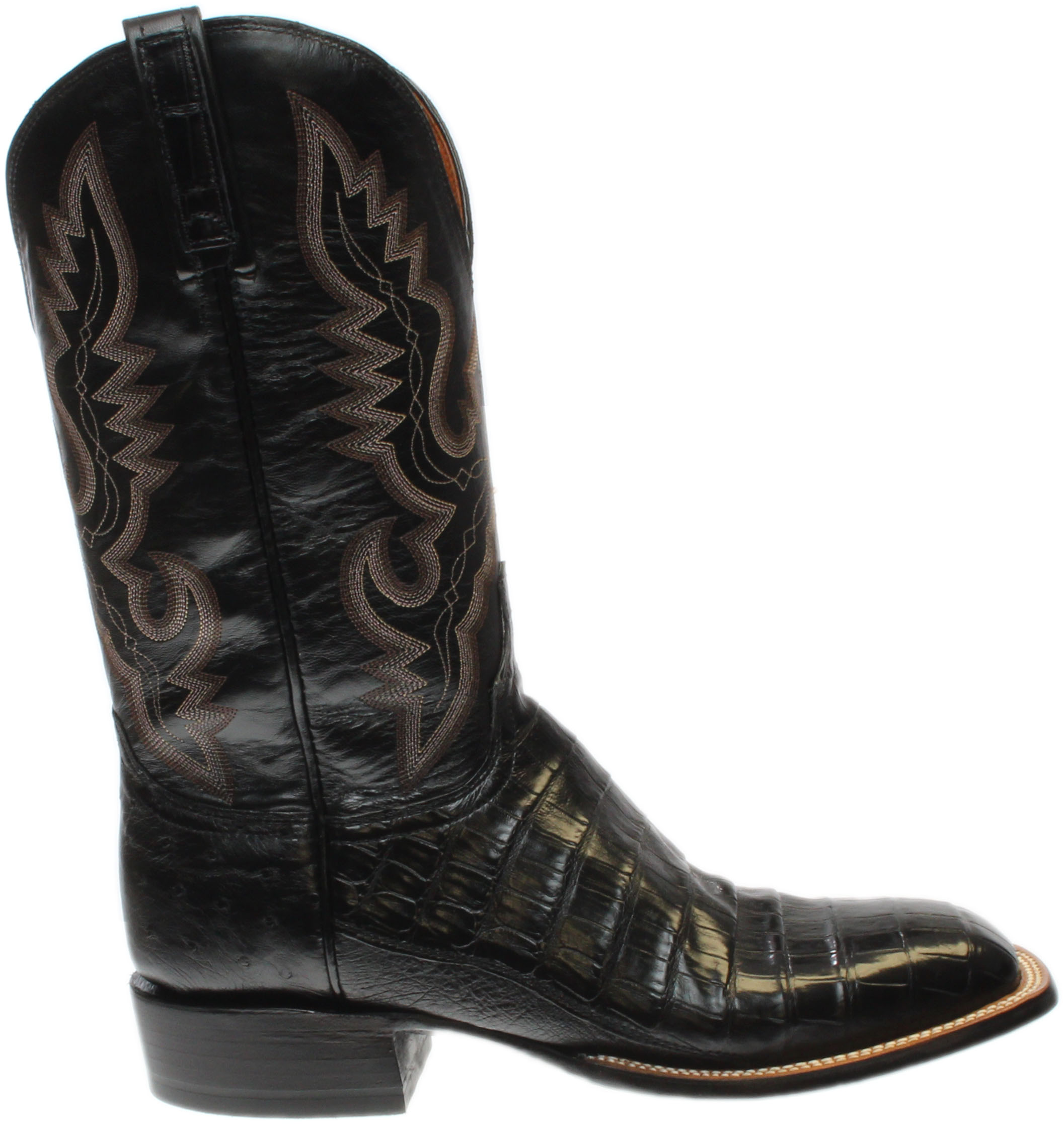 Lucchese Trent Mad Dog Goat and Caiman Leather Boots