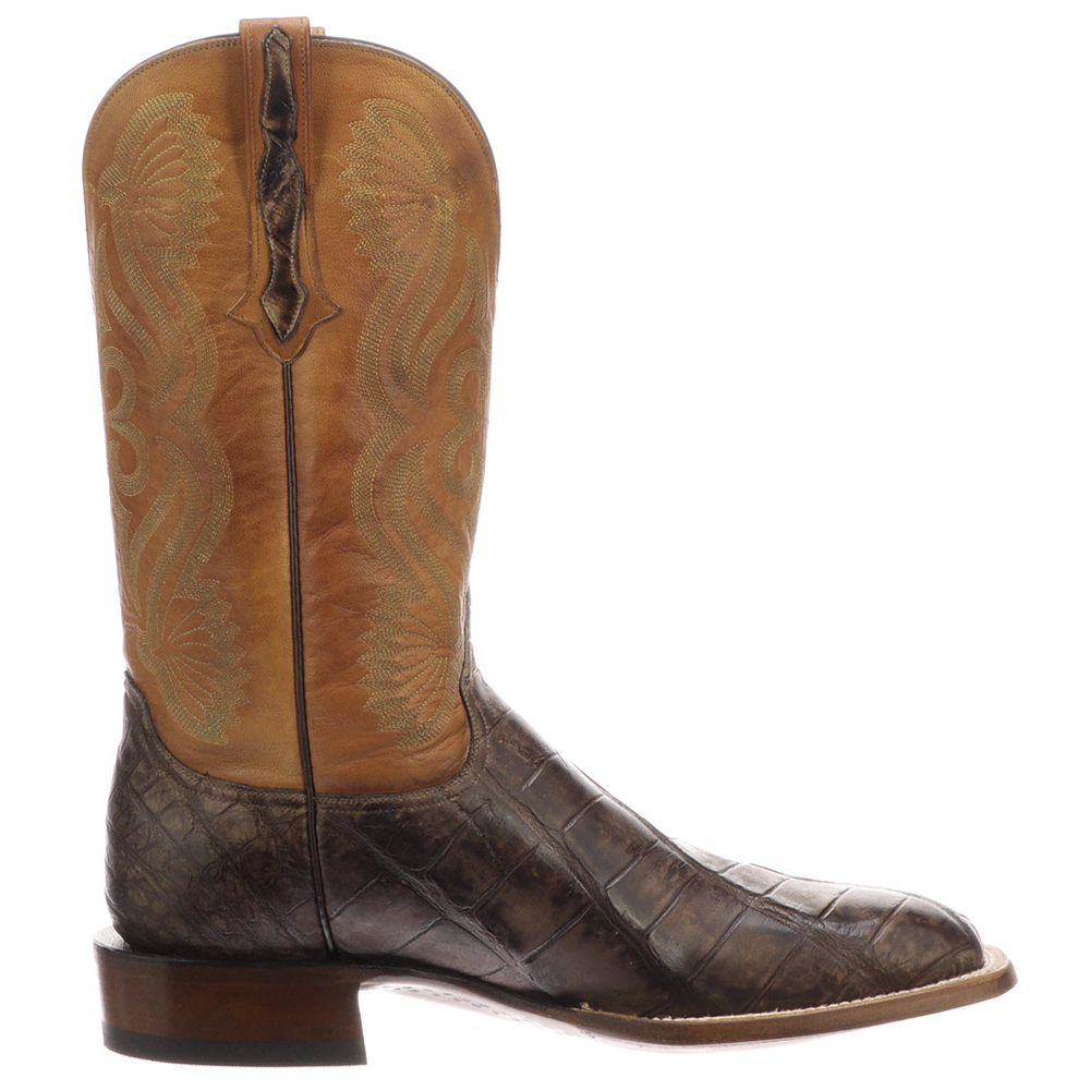 lucchese alligator boots square toe