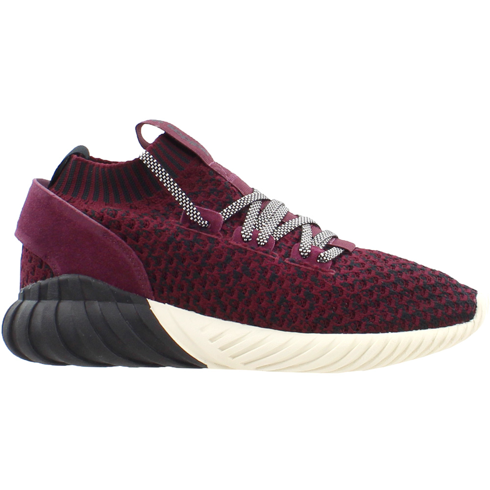 Adidas Tubular Doom Sock Primeknit Burgundy Mens Lace Up Sneakers