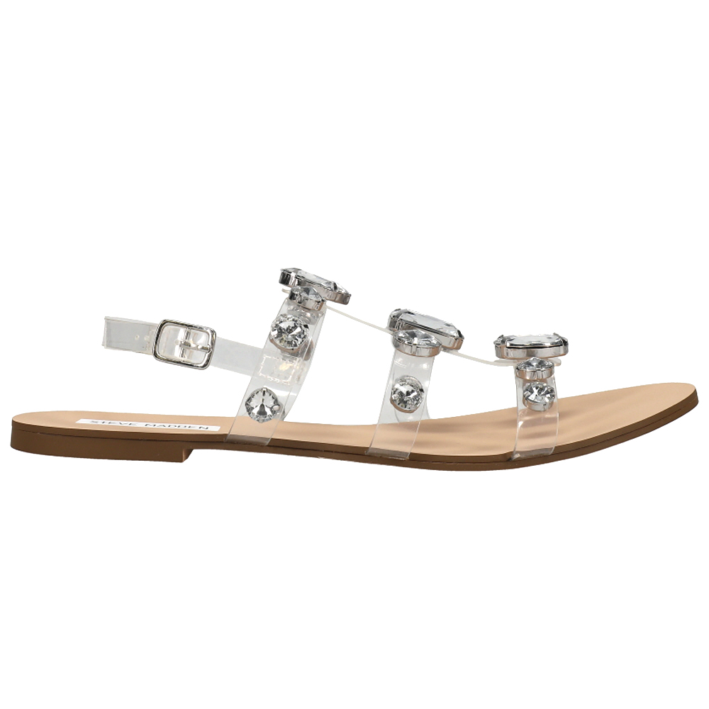 steve madden clear flat sandals