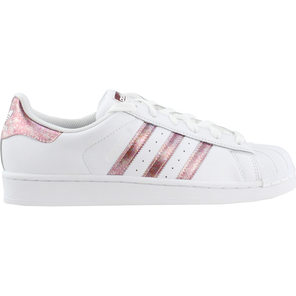 adidas Superstar (Big Kid) White Womens Lace Up Sneakers