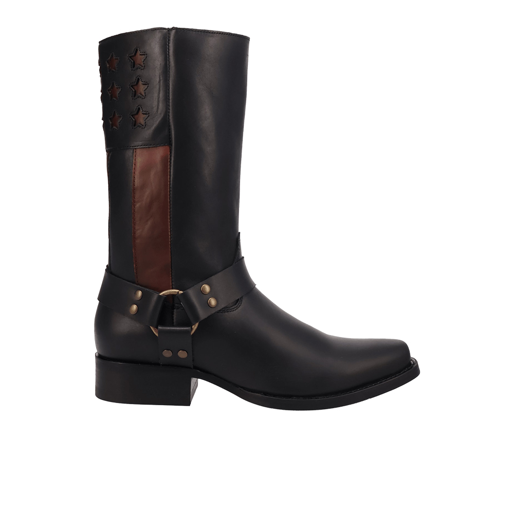 Dingo Patriot Leather Square Toe Pull On Boots