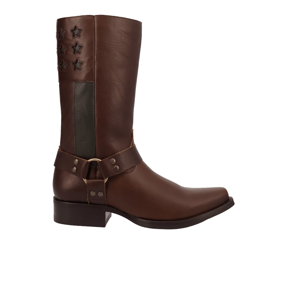 Dingo Patriot Leather Square Toe Pull On Boots