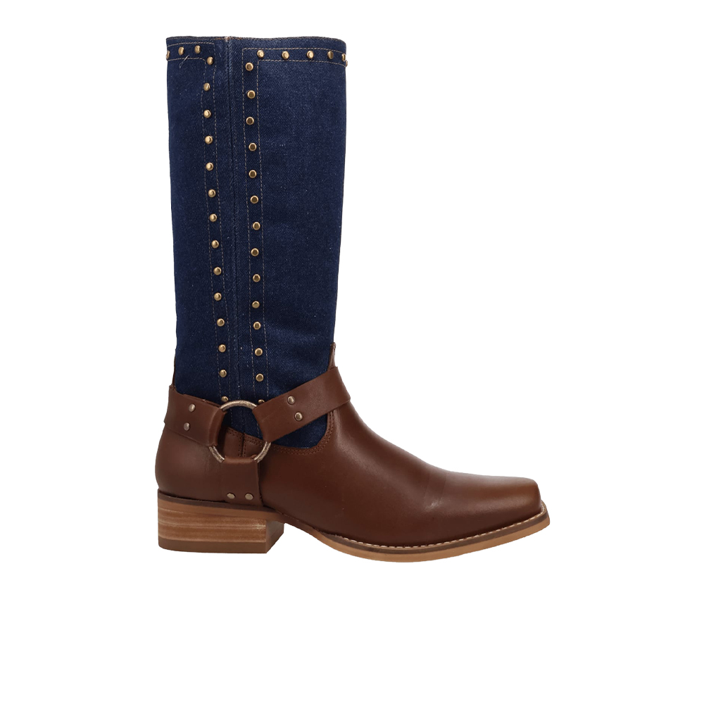 Dingo True Blue Leather Square Toe Pull On Boots