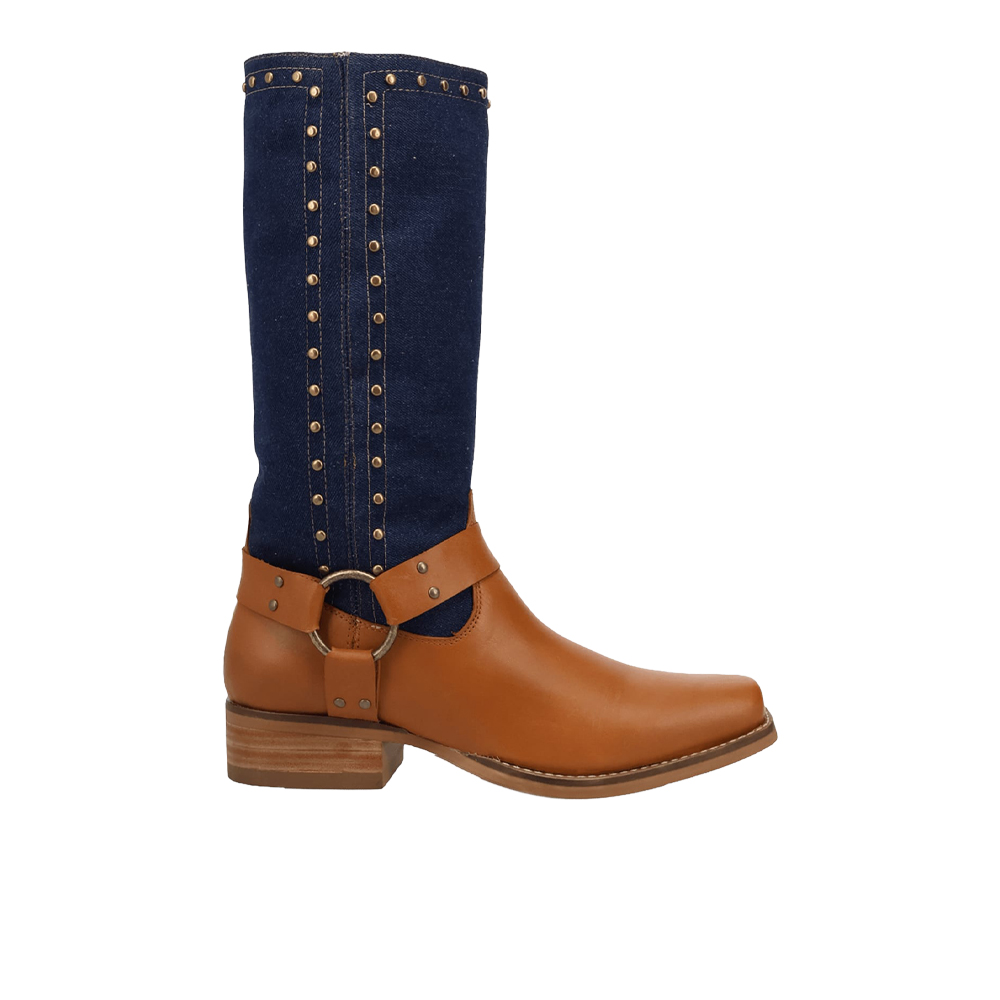 Dingo True Blue Leather Square Toe Pull On Boots