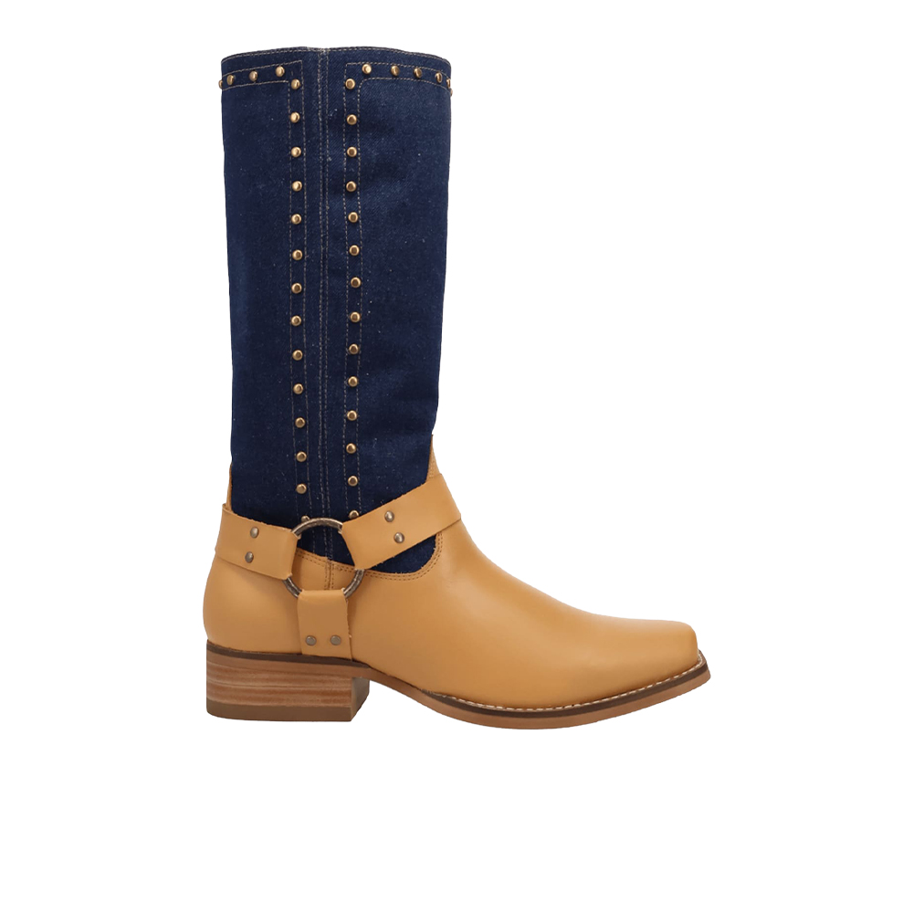 Dingo True Blue Leather Square Toe Pull On Boots
