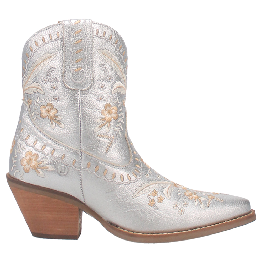 Dingo Primrose Embroidered Floral Snip Toe Cowboy Booties Womens