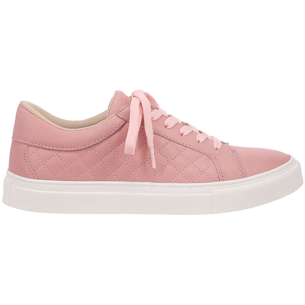 Розовые женские стеганые кроссовки на шнуровке Dingo Valley Повседневная обувь DI799-650