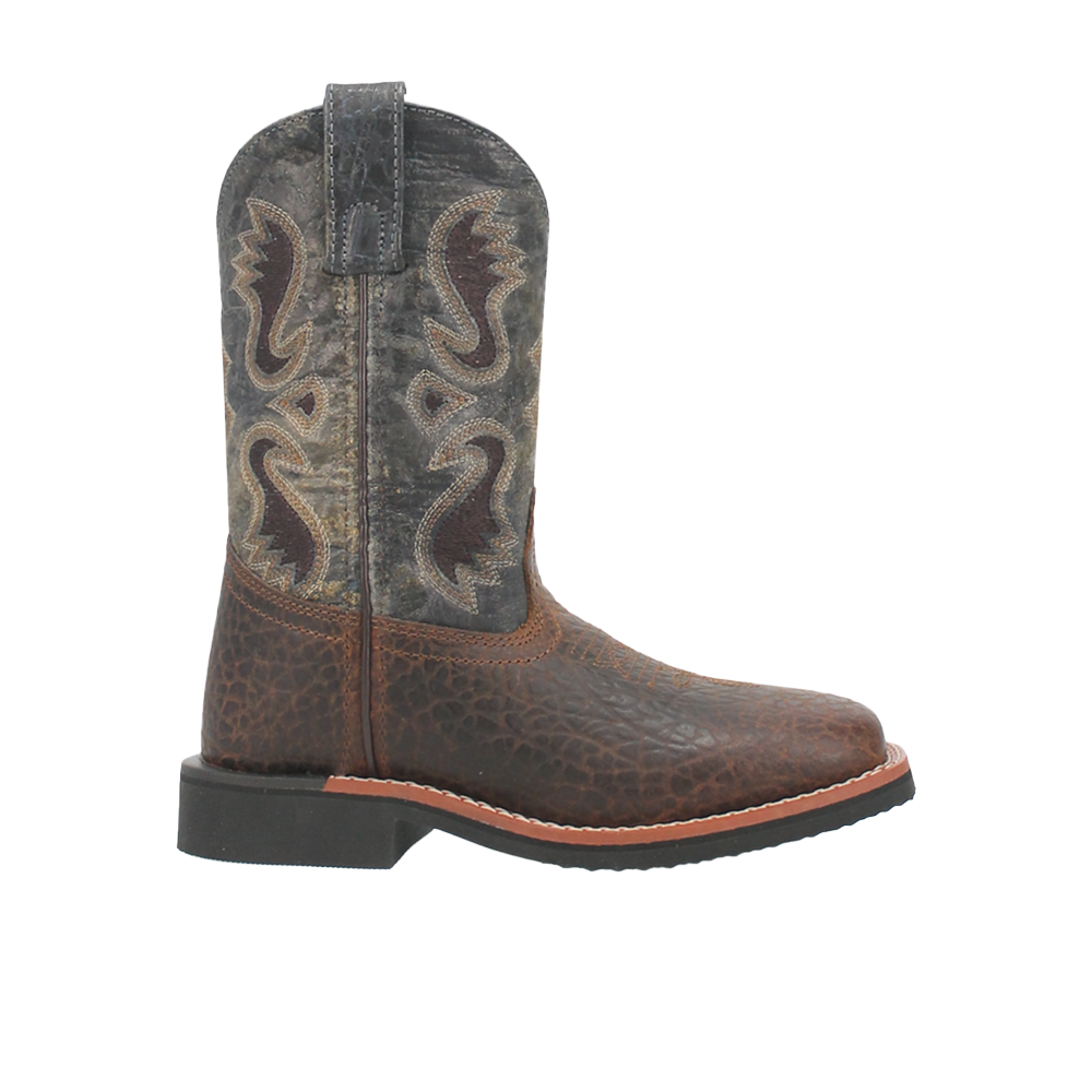 Dan Post Boots Creek Embroidered Square Toe Pull On Cowboy Boots (Little Kid - Big Kid)