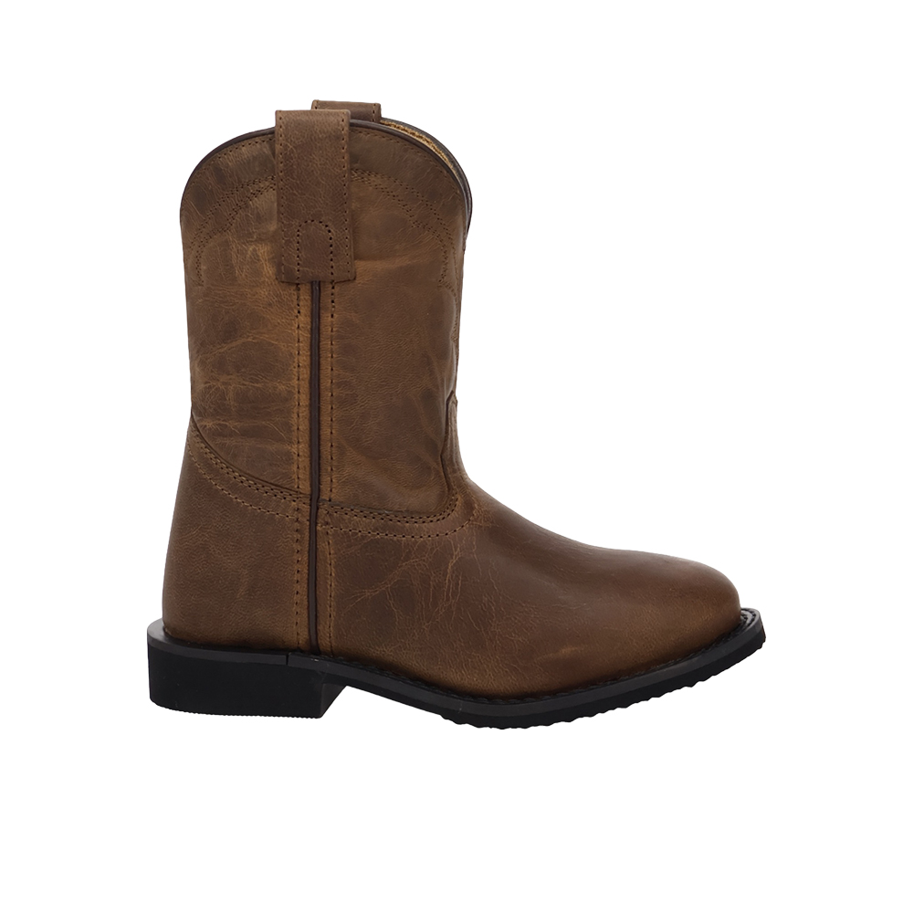 Dan Post Boots Rowe Leather Round Toe Pull On Cowboy Boots (Little Kid - Big Kid)
