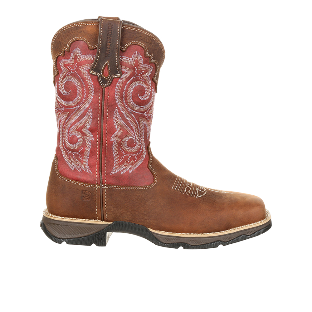Lady Rebel, Women's Composite Toe Western Work Boot, Briar Brown/Rusty Red, 8.5, DRD0220