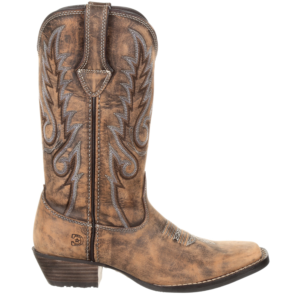 distressed square toe cowboy boots