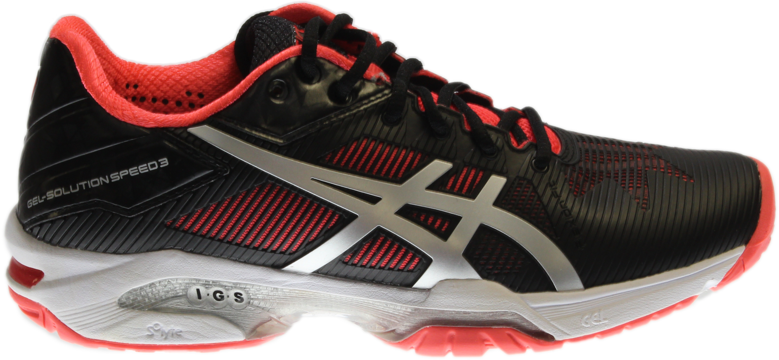 asics gel solution speed 3 black/pink womens shoes