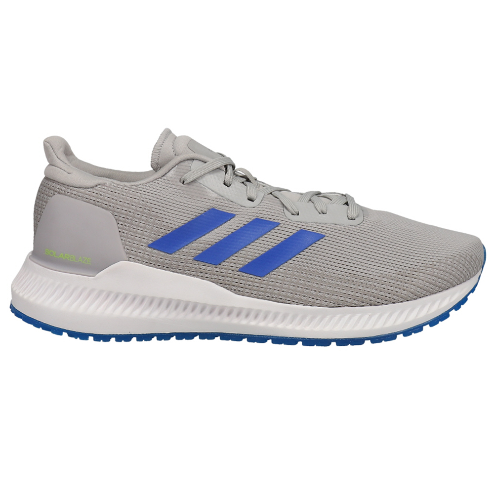 adidas Solar Blaze Running Shoes Grey Mens Lace Up Athletic