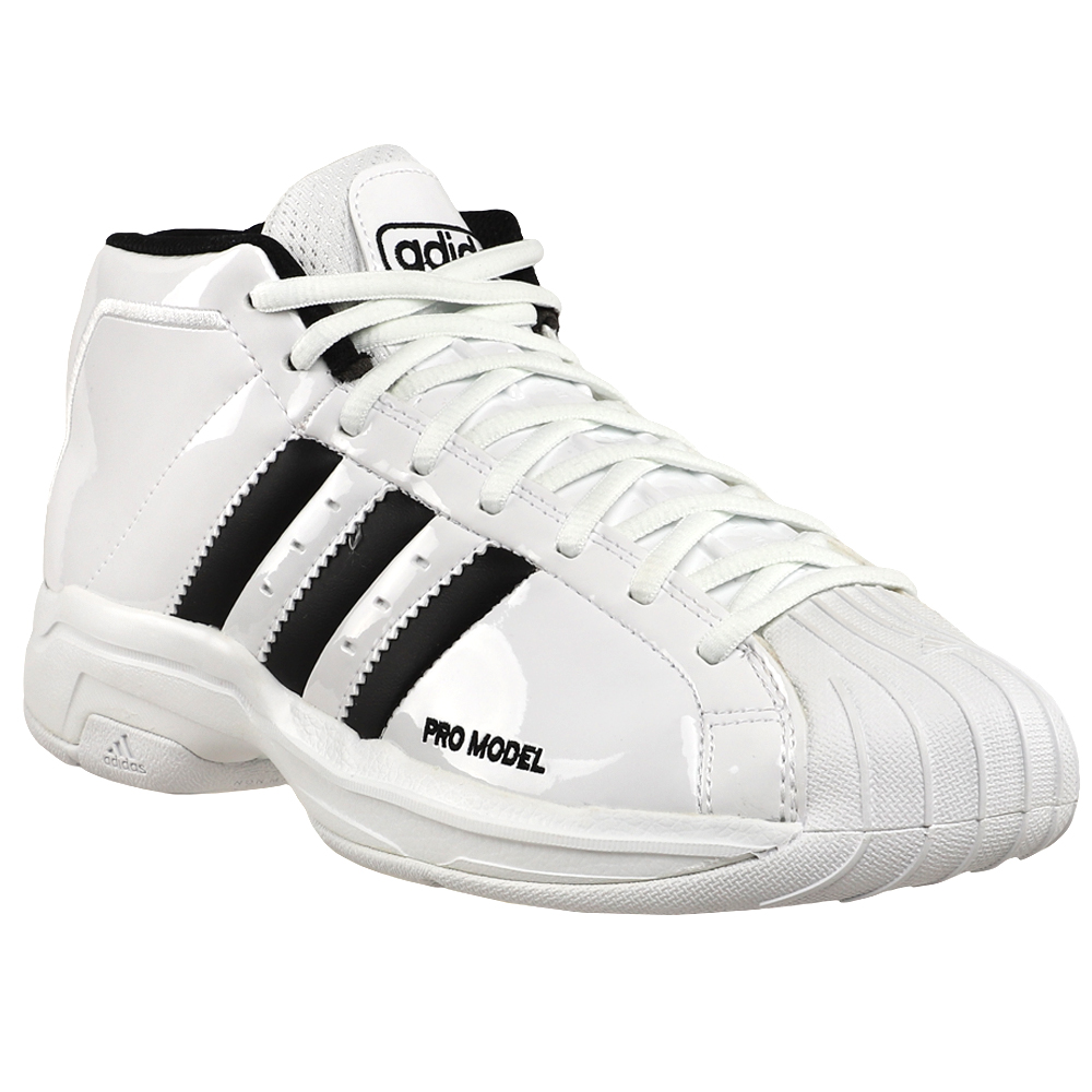 adidas Pro Model 2G Basketball Mens Black, White Sneakers Athletic