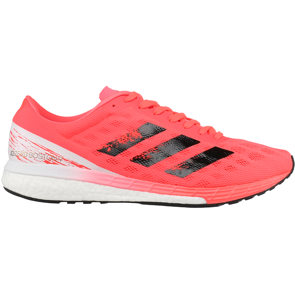 adidas Adizero Boston 9 Running Shoes Orange, White Mens Lace Up Athletic