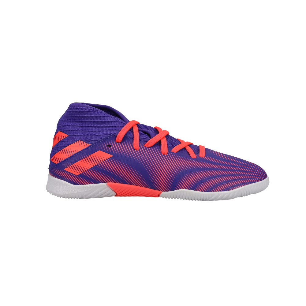 adidas Nemeziz .3 Indoor Soccer Shoes (Little Kid-Big Kid) Pink, White Boys  Lace Up Athletic