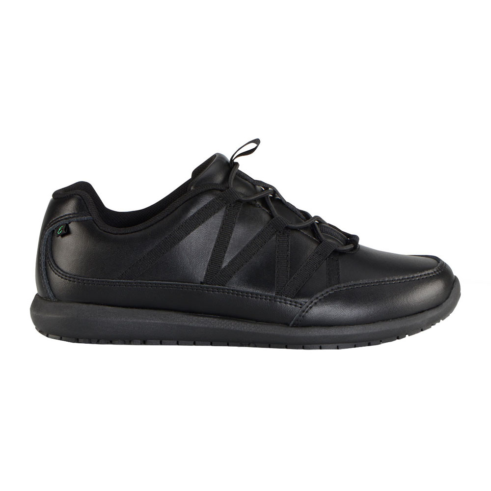 womens black lace up work shoes