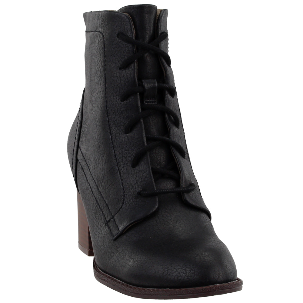 eurosoft shawna block heel lace up bootie