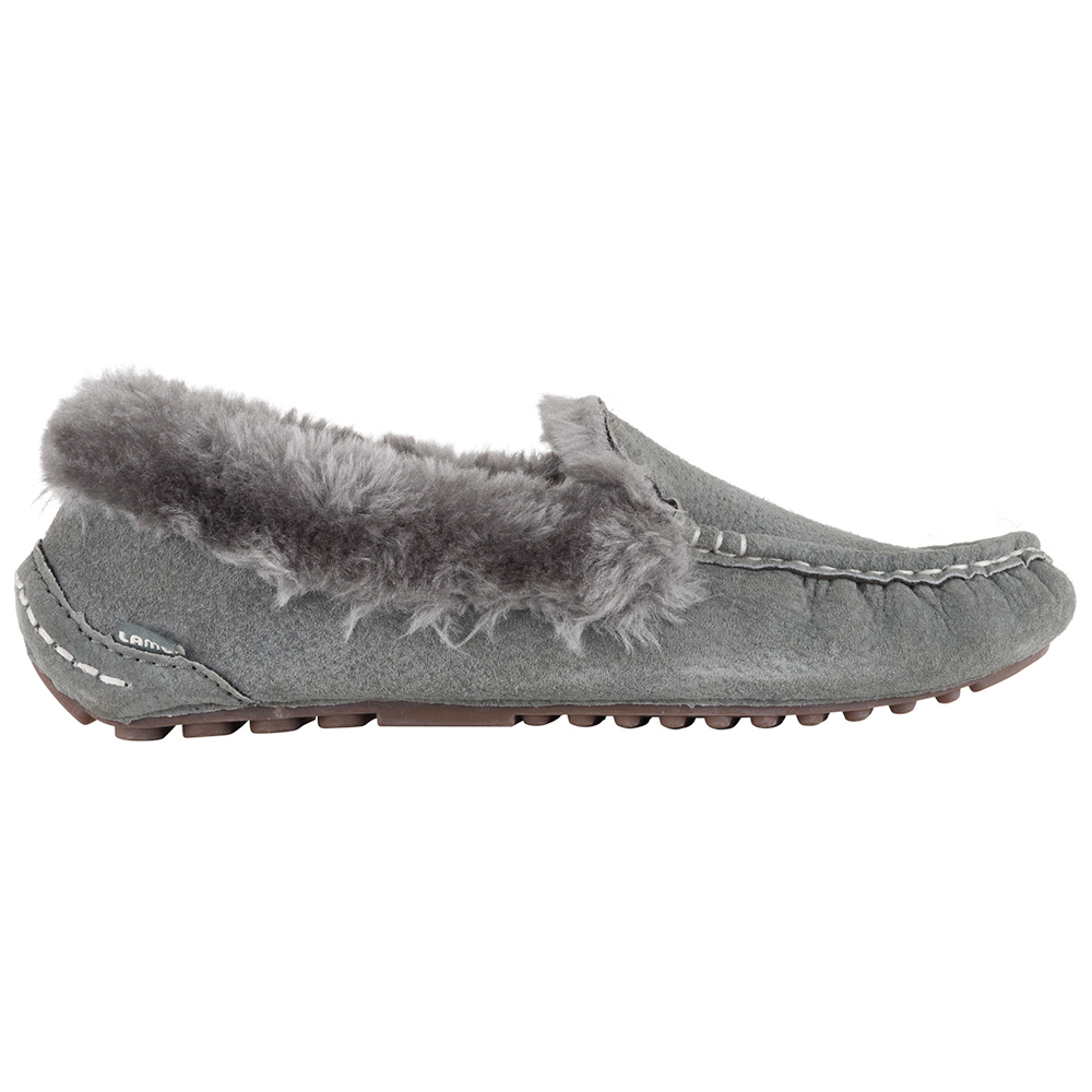 womens grey moccasin slippers