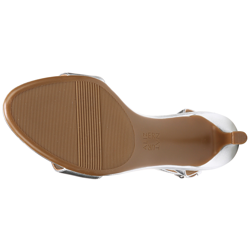 Naturalizer Tinda Silver Womens Ankle Strap Heels & Pumps