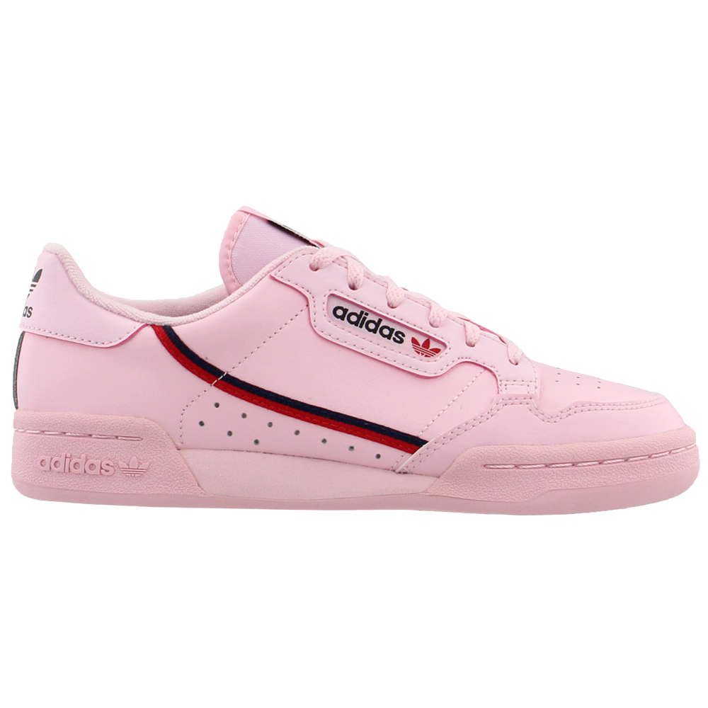 adidas white and pink continental 80