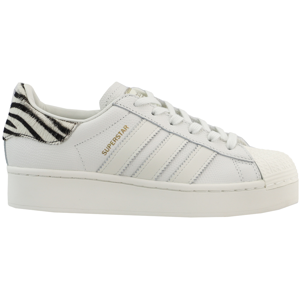 Shop White Womens adidas Superstar Zebra Platform Sneakers