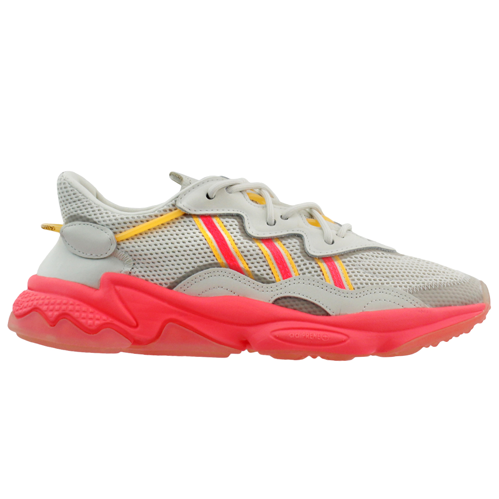 adidas Ozweego Sneakers Grey, Pink Womens Lace Up, Sportstyle Sneakers