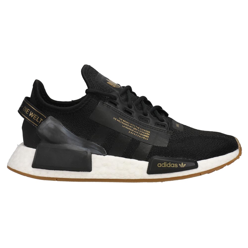 adidas Nmd R1.V2 Lace Up Youth Boys Black Gold Sneakers Casual