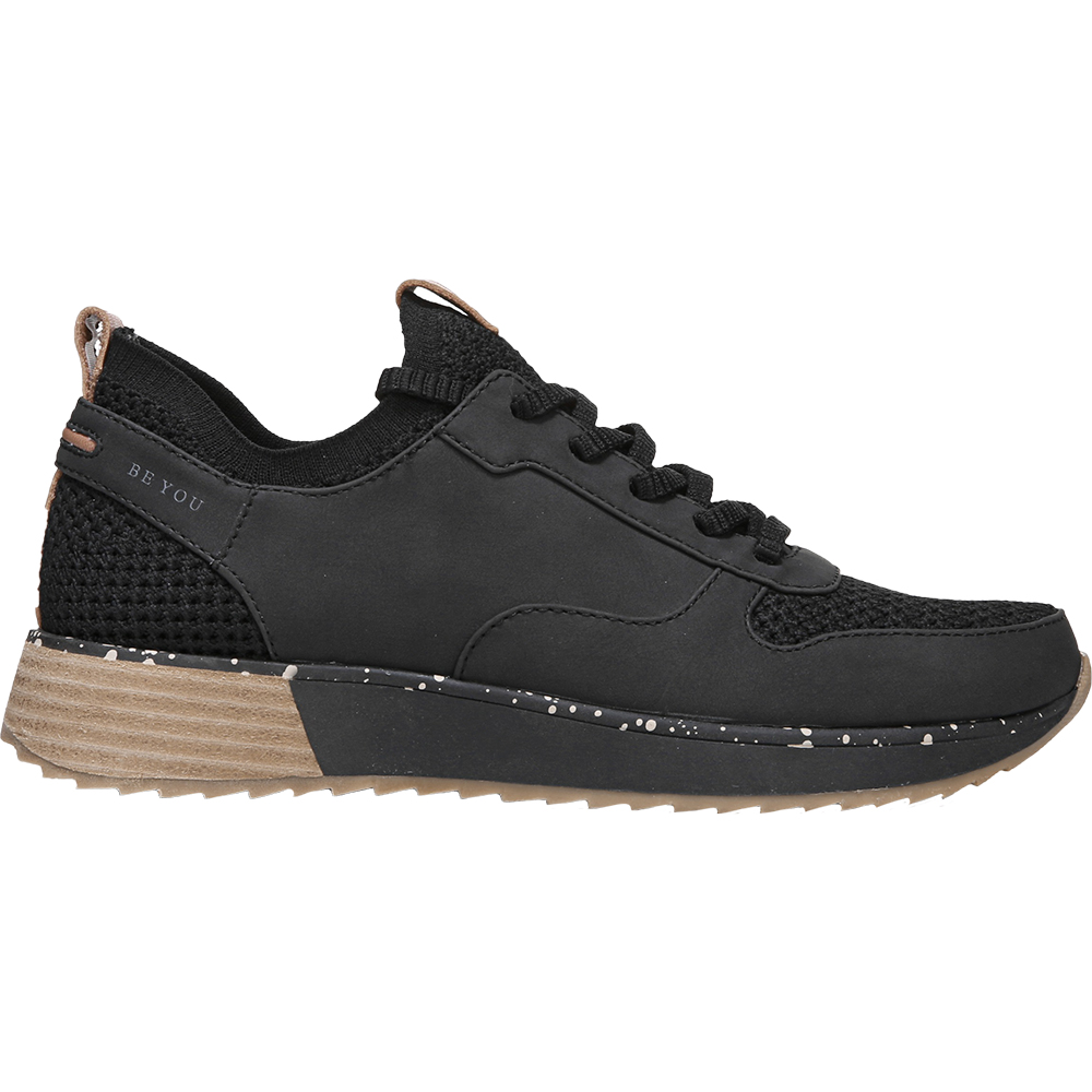 Reed Black Womens Lace Up Sneakers