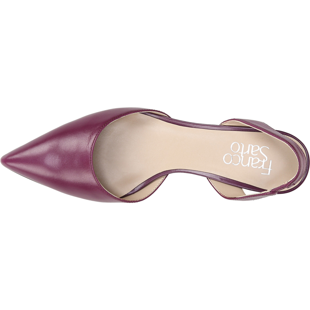 Franco Sarto Tokyo Kitten Heel Pumps Burgundy Womens Pumps Sling Back Pumps